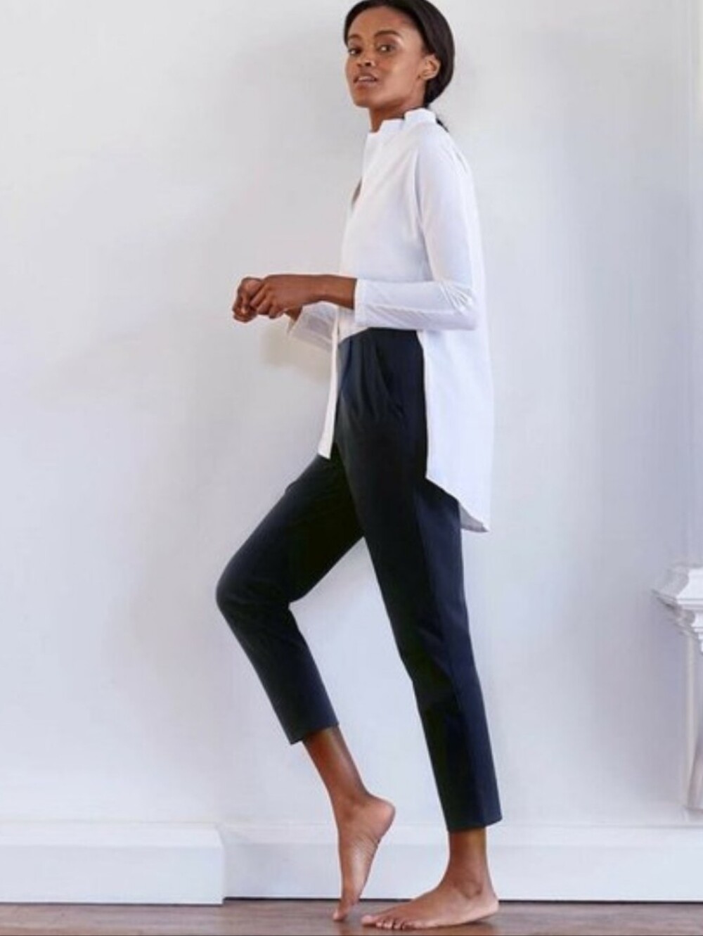 ADAY Turn It Up A Day Tapered Solid Black Techcore Tech Jersey Knit Trouser Pant - Picture 4 of 15